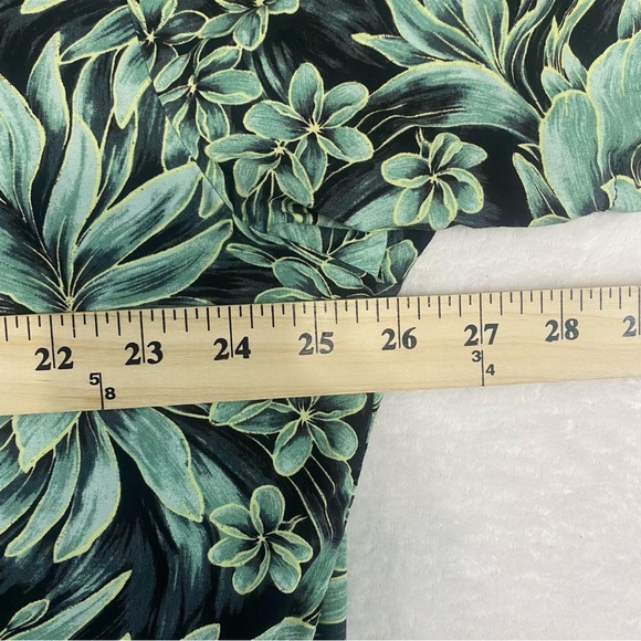 Kalaheo Hawaiian Aloha Shirt XL Made in Hawaii Green Rayon Tropical Floral Beach - Picture 7 of 9